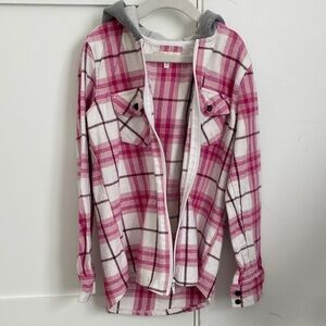 Shyanne Pink and White Plaid Shirt